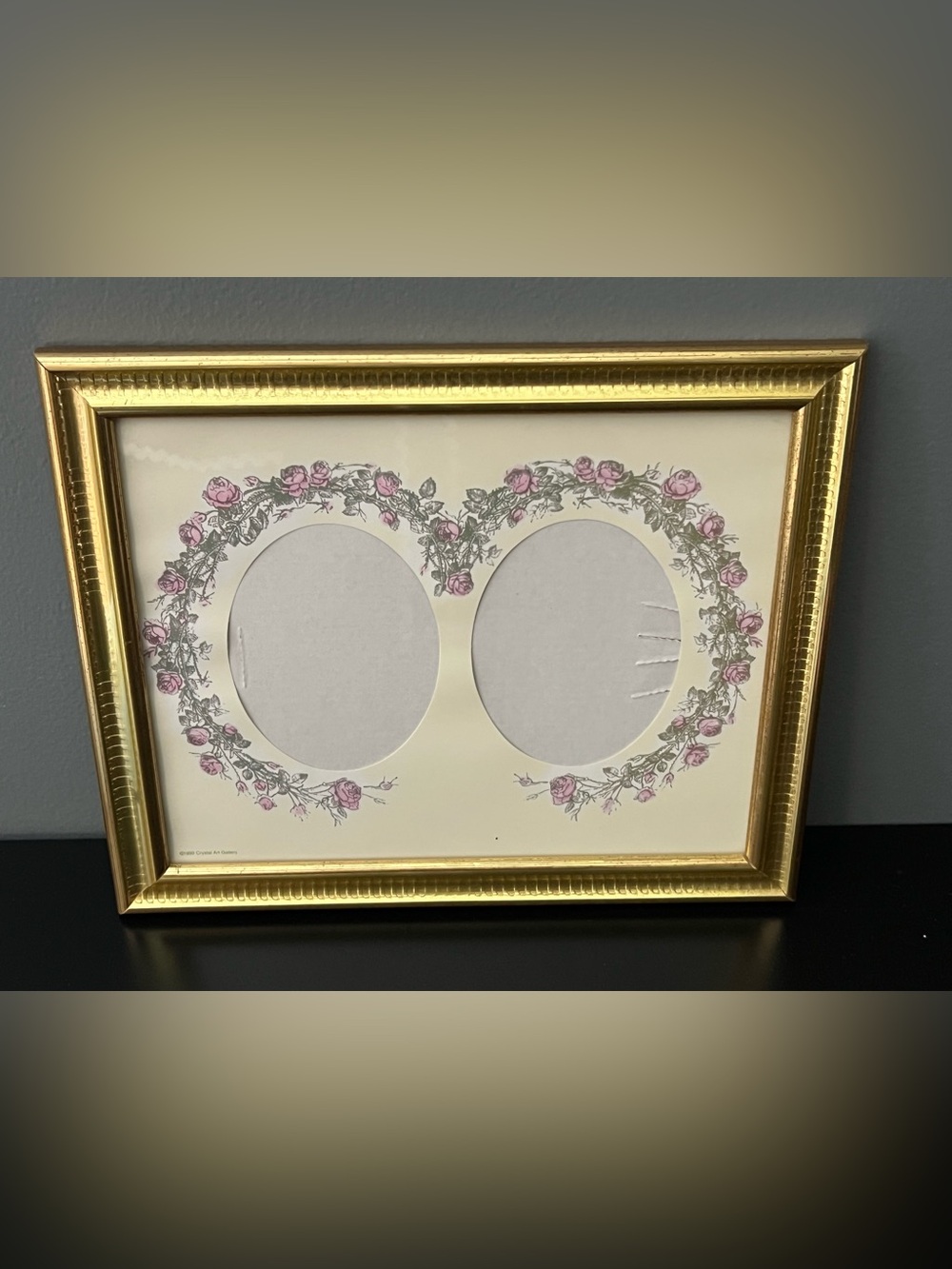 Gold Double Oval Floral Picture Frame Mat 8 x 10